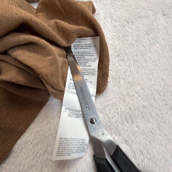 Boss Hugo Boss Mens Camel Italian Yarn Wool Turtleneck Sweater XXL Pullover - Picture 6 of 9